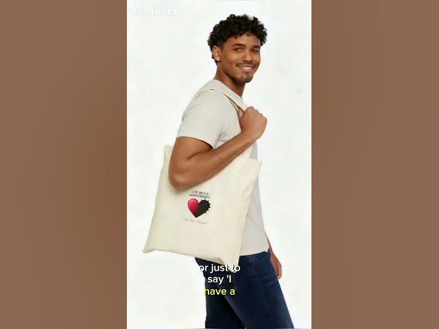 Video thumbnail for Snarky Two‑Tone Heart Tote  Anti Love Edgy Valentine Design