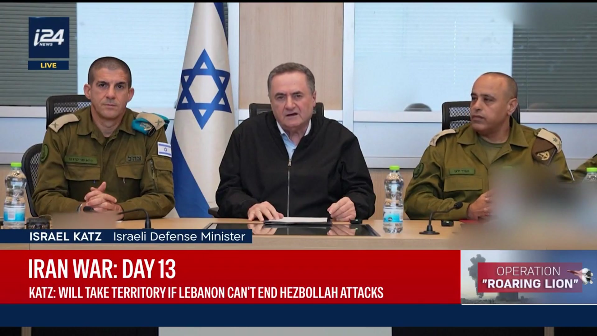 Video thumbnail for Israeli defense minister says if Lebanon can't manage Hezbollah, Israel will