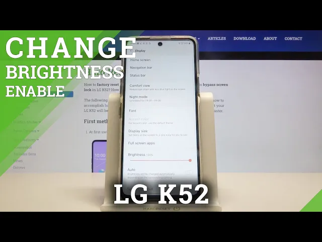 Video thumbnail for Display Options on LG K52 – Activate Auto-Brightness
