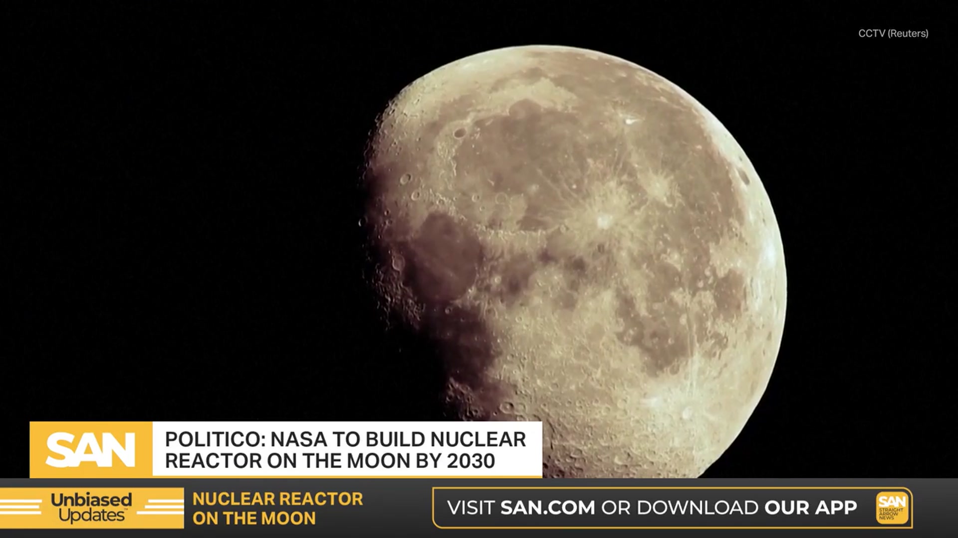 'Video thumbnail for NASA to build nuclear reactor on the moon by 2030: Politico'