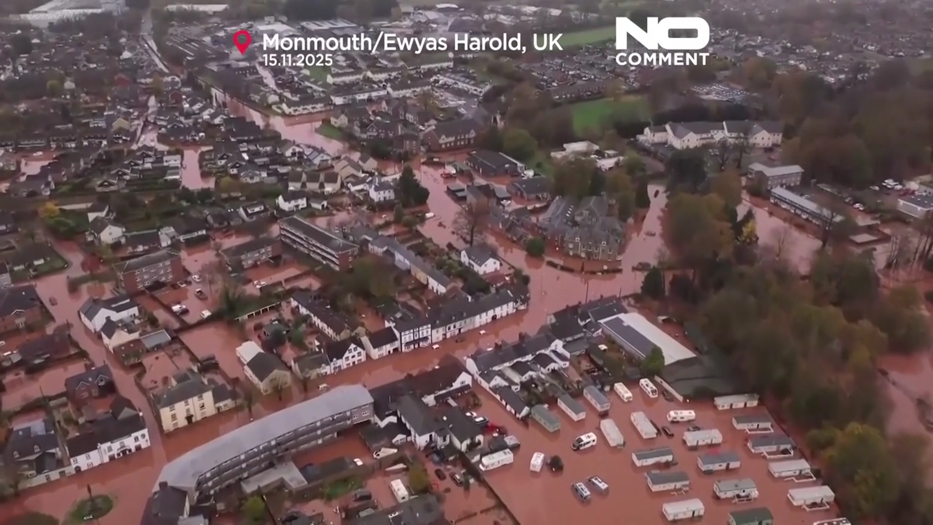'Video thumbnail for Storm Claudia clean-up begins in UK villages Ewyas Harold and Monmouth after flooding'