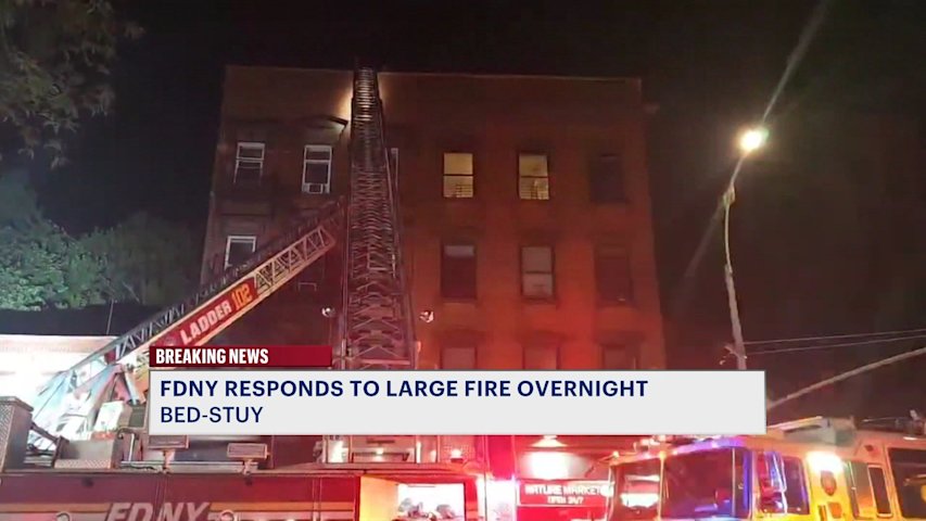 Video thumbnail for Two-alarm fire rips through restaurant in Clinton Hill