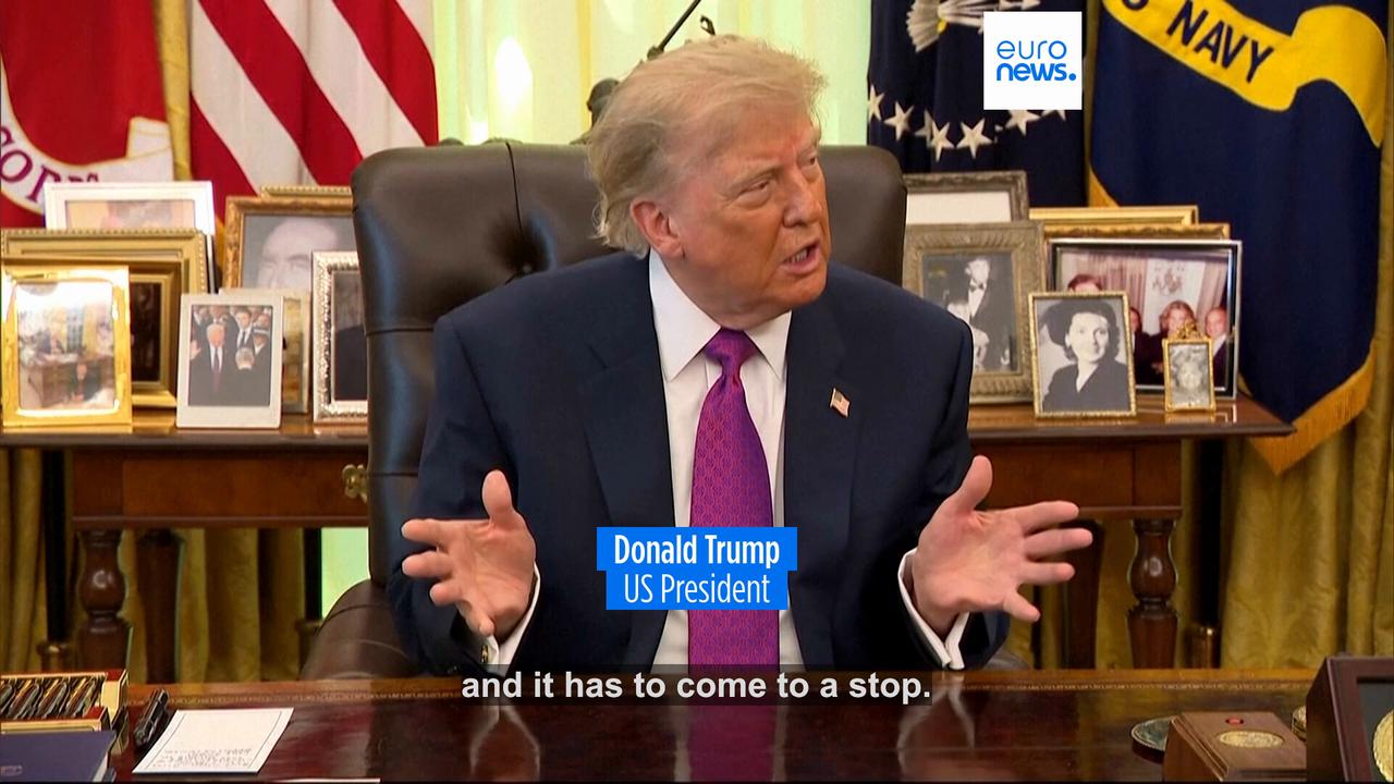 Video thumbnail for Trump signs order to rename Lake Ontario 'Lake America' amid rising trade tensions with Canada