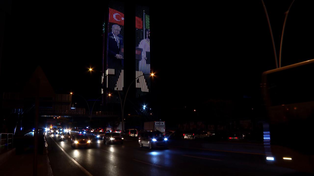 Video thumbnail for Türkiye: Ankara’s landmarks display Mecca Joint Defense Agreement message.