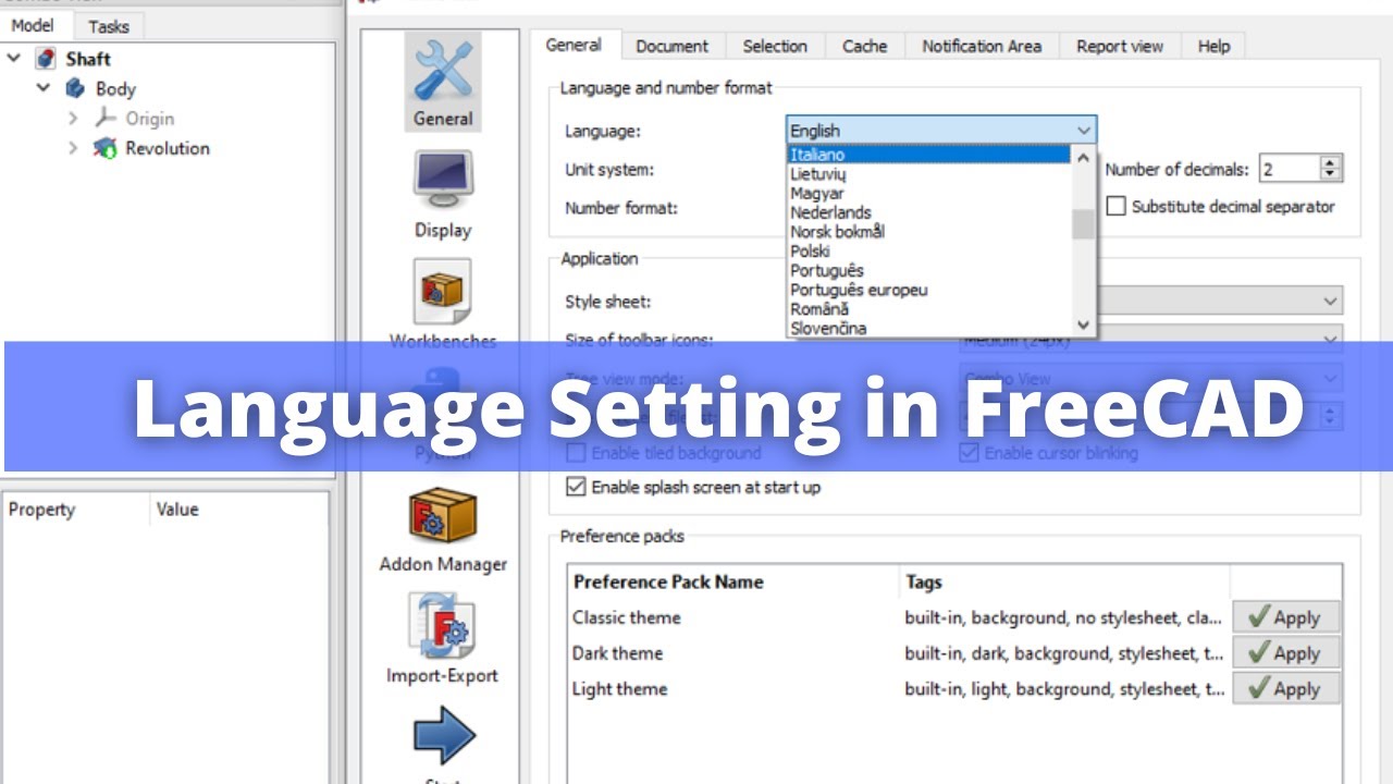 Video thumbnail for Language Setting in FreeCAD | FreeCAD | FreeCAD Language |