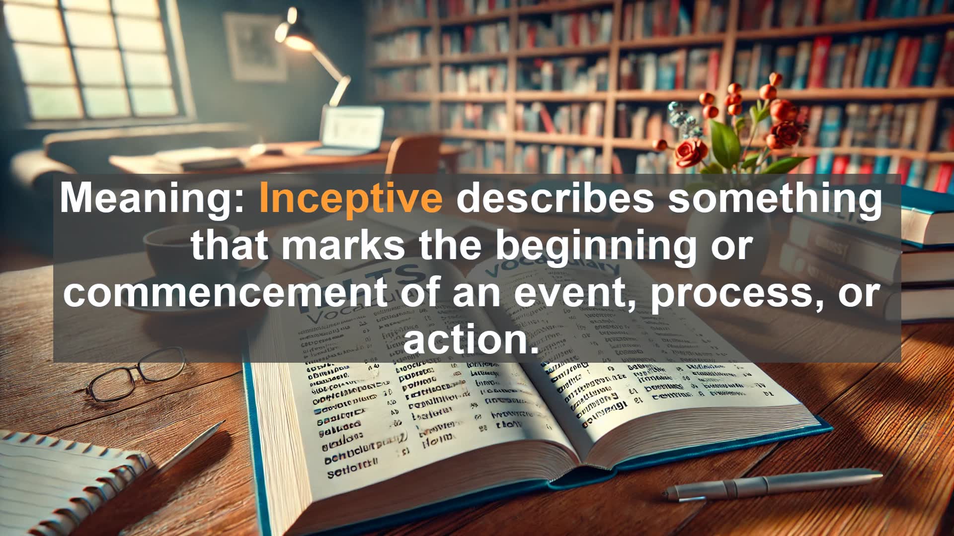 'Video thumbnail for 5000 Must Know IELTS 8.0 Vocabulary - Inceptive: The Power of Beginnings in IELTS Vocabulary'