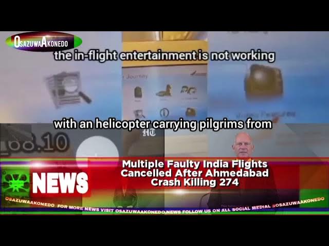 Video thumbnail for Multiple Faulty India Flights Cancelled After Ahmedabad Crash Killing 274