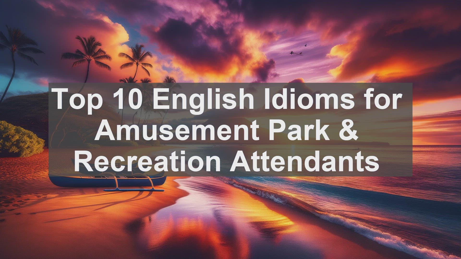 'Video thumbnail for Top 10 English Idioms for Amusement Park  Recreation Attendants'