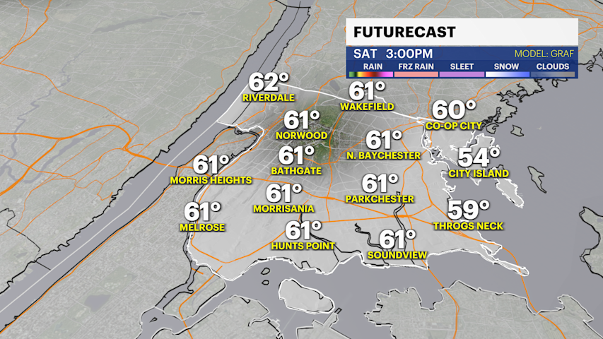 Video thumbnail for Weekend Forecast: Cloudy today, chilly breeze with sunshine Sunday in the Bronx