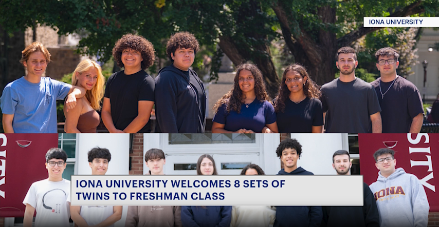Video thumbnail for Seeing double: 8 sets of twins join Iona University’s freshman class