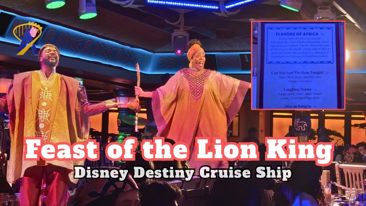 Video thumbnail for Highlights from Feast of The Lion King Dinner on Disney Destiny Cruise Ship