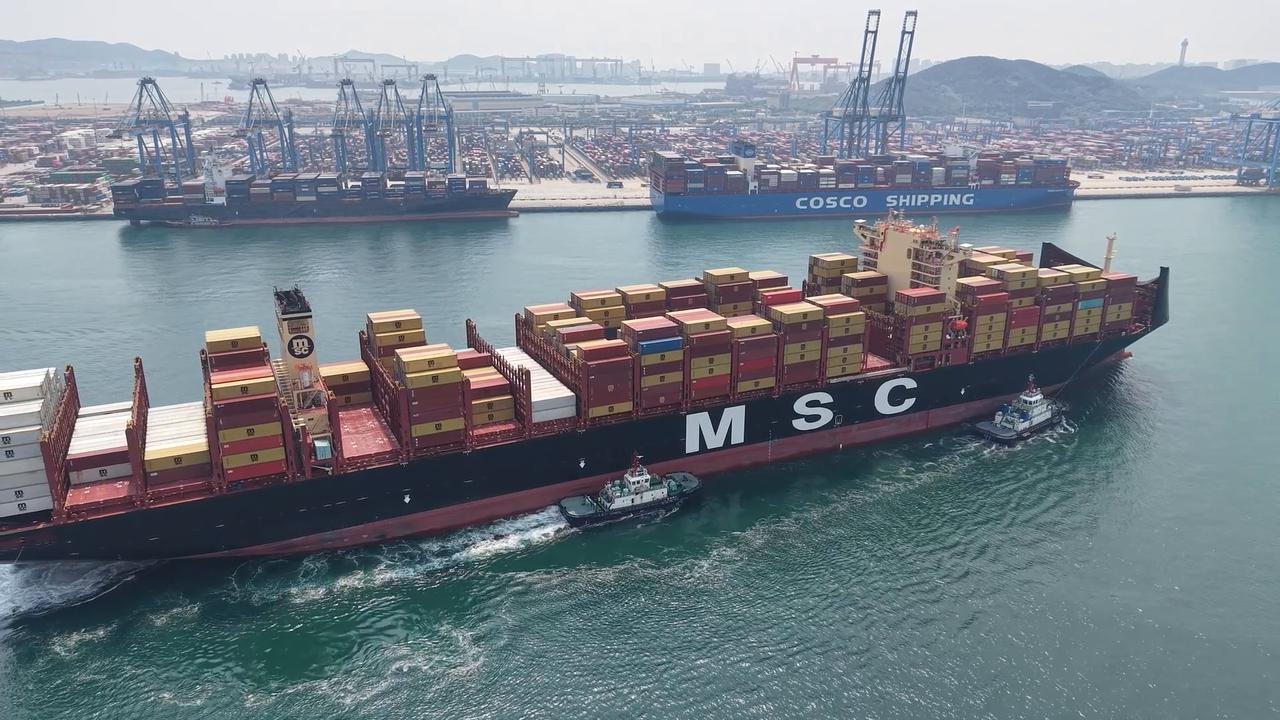 Video thumbnail for China: Qingdao Port Container Trade 3.