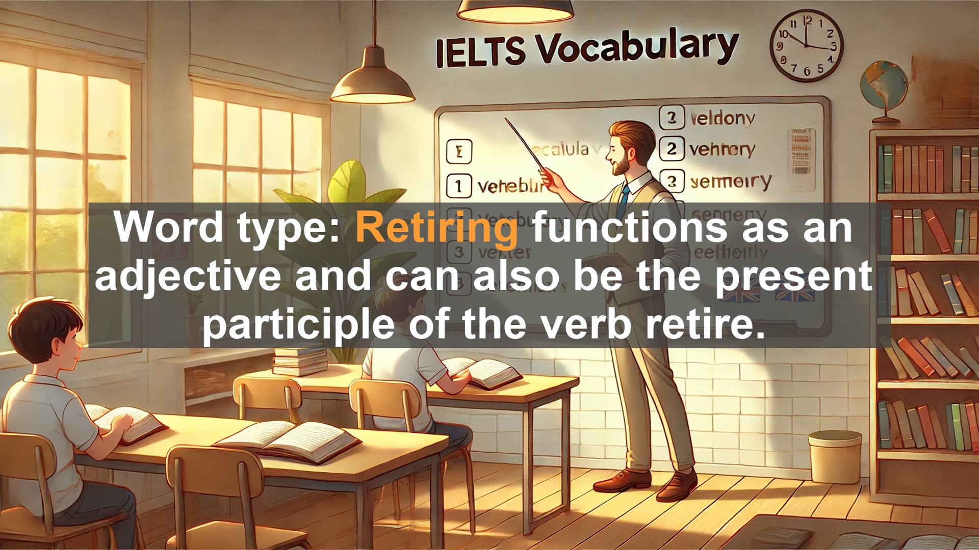 'Video thumbnail for 2000 Must Know IELTS 9.0 Vocabulary - IELTS Vocabulary: Understanding the Word 'Retiring''