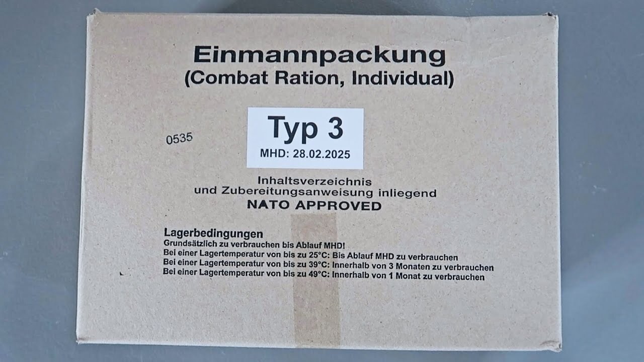 Video thumbnail for Tasting German  Military EPA 24Hr Ration (Meal Ready to Eat) NEW Version 2025 BBD Taste Test