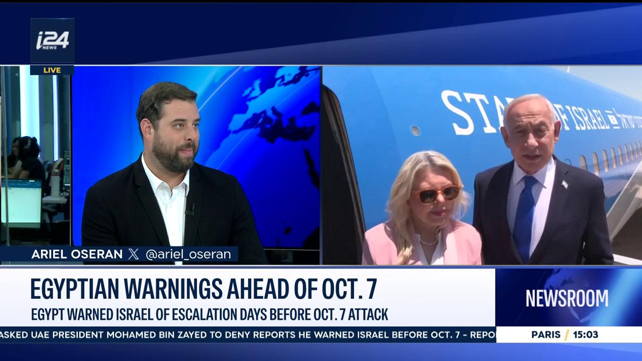 Video thumbnail for Netanyahu rejects report that Egypt warned Israel about Oct. 7 days before the attack