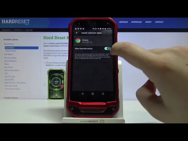 Video thumbnail for How to Allow Unknown Sources in KYOCERA Torque G03 – Allow Installation
