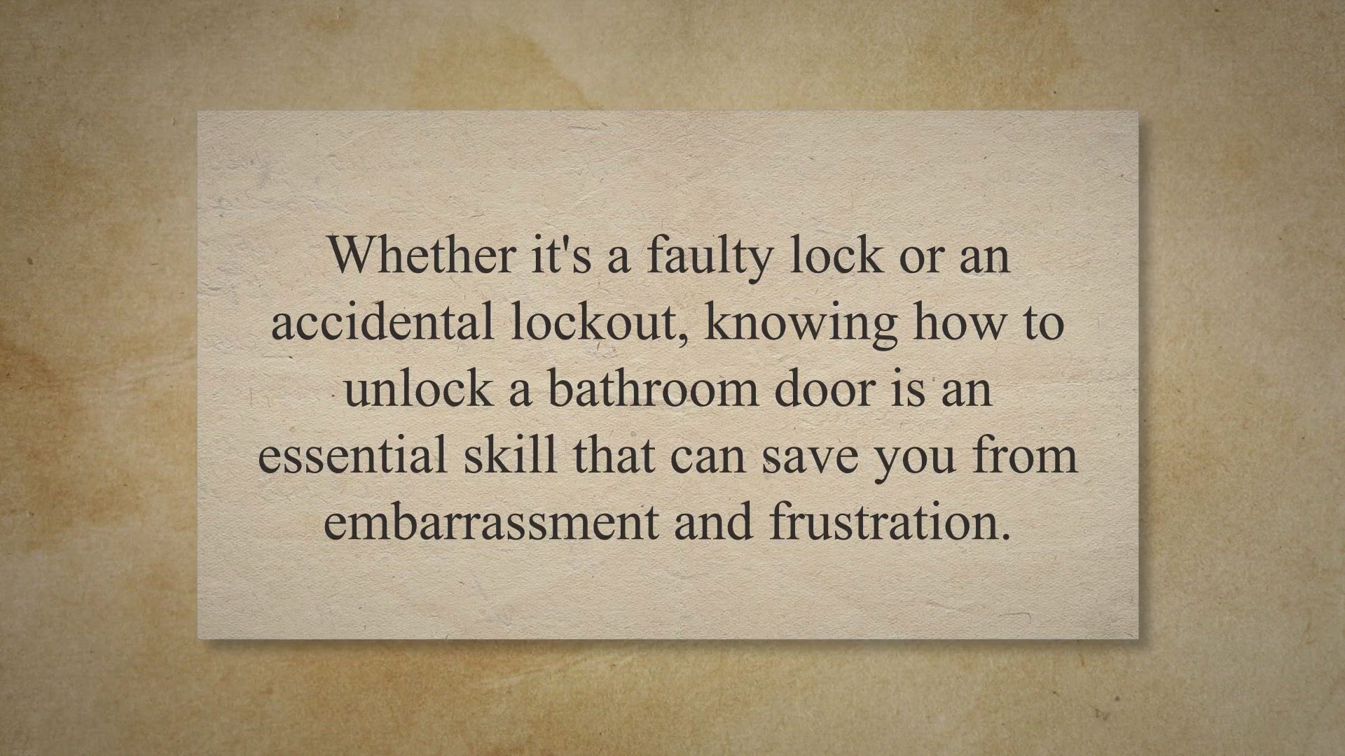 'Video thumbnail for How to unlock a bathroom door?'