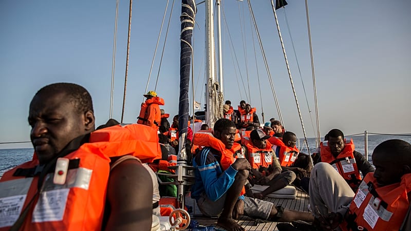 Video thumbnail for More than 50 African migrants rescued from boat in central Mediterranean