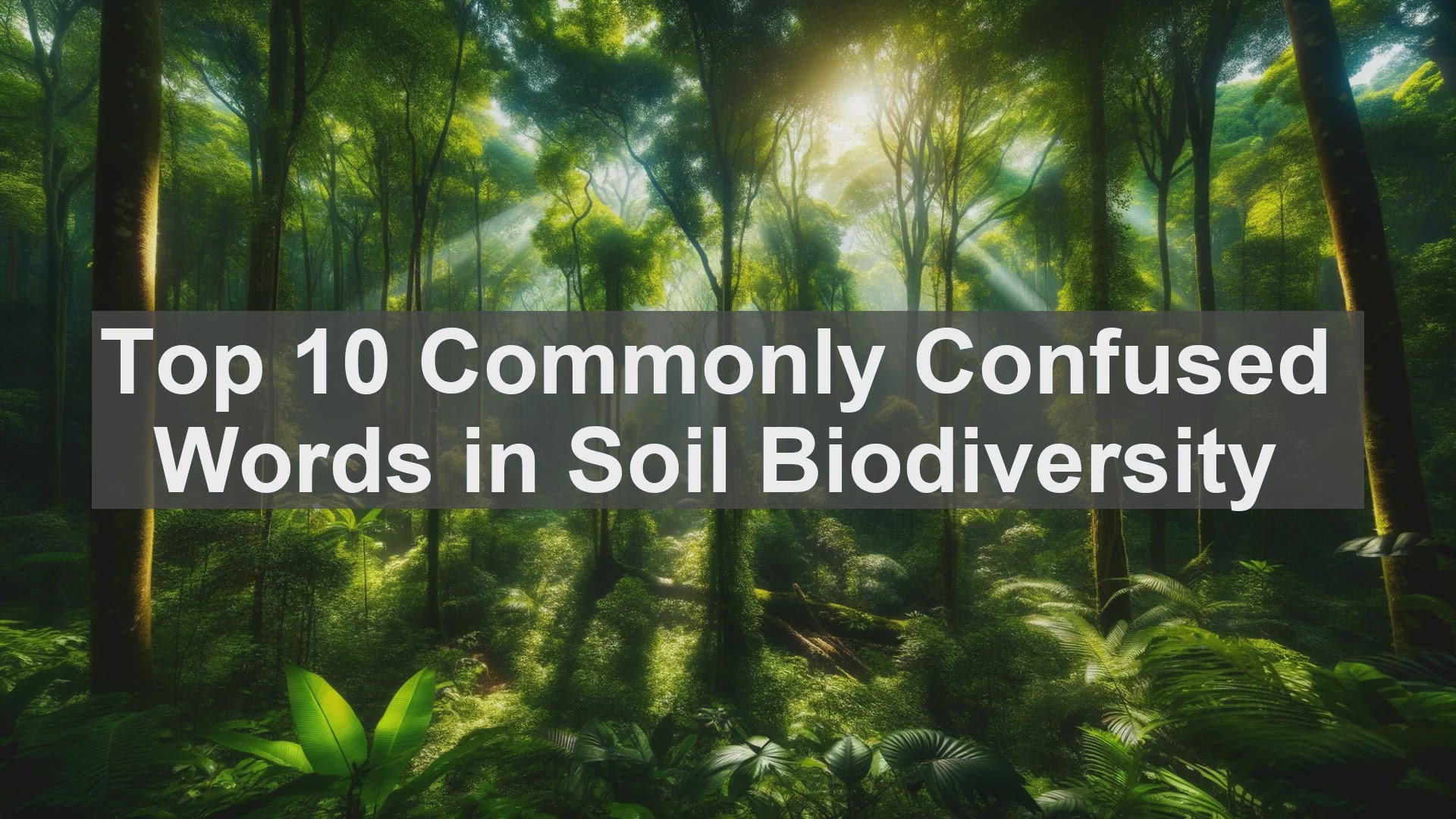 'Video thumbnail for Top 10 Commonly Confused Words in Soil Biodiversity'