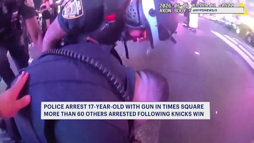 Video thumbnail for Teen arrested with loaded gun in Times Square after Knicks' championship win