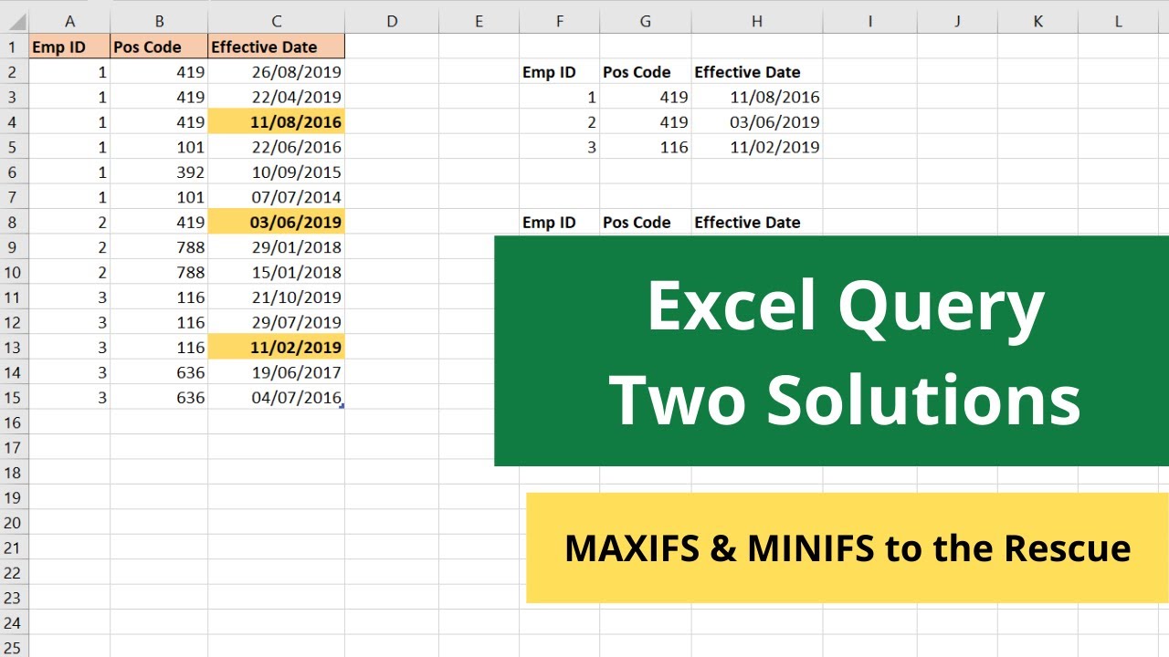 Video thumbnail for Excel Query: MAXIFS and MINIFS Functions to the Rescue