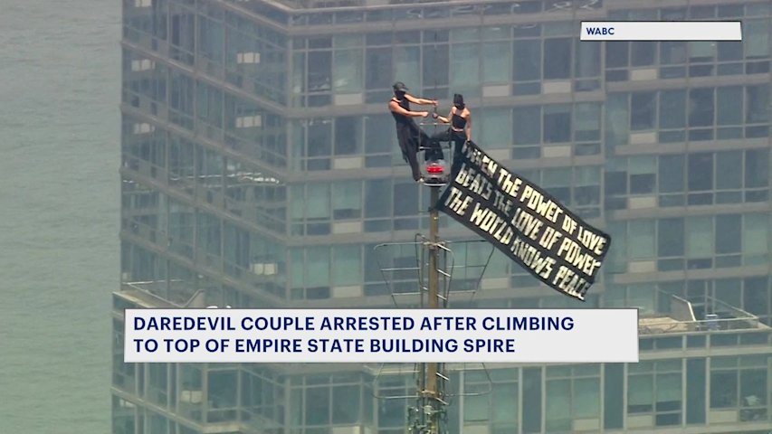 Video thumbnail for Daredevil couple from NJ faces charges for climbing Empire State Building