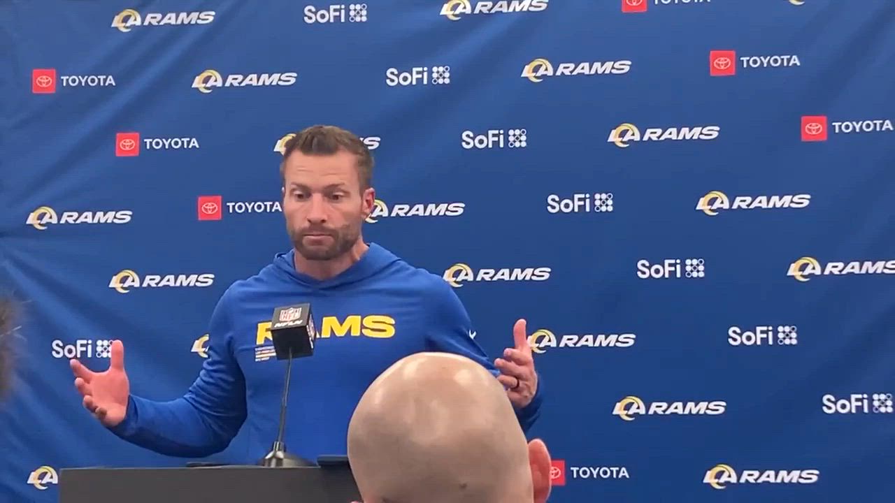 Video thumbnail for Los Angeles Rams Head Coach Sean McVay on Stafford's Calmness, Puka's Huge Day