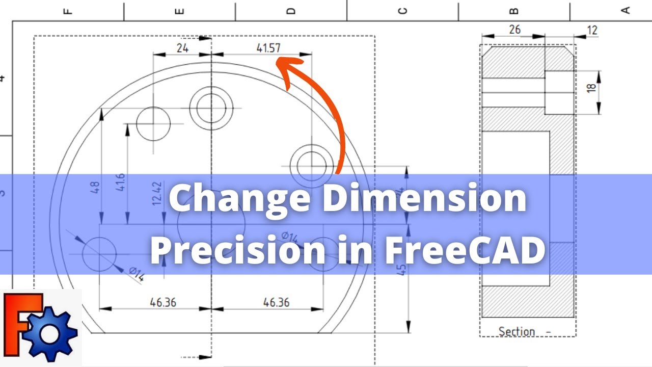 'Video thumbnail for Change Dimension Precision in FreeCAD | FreeCAD Tutorial | FreeCAD Drawing | Mechnexus|'