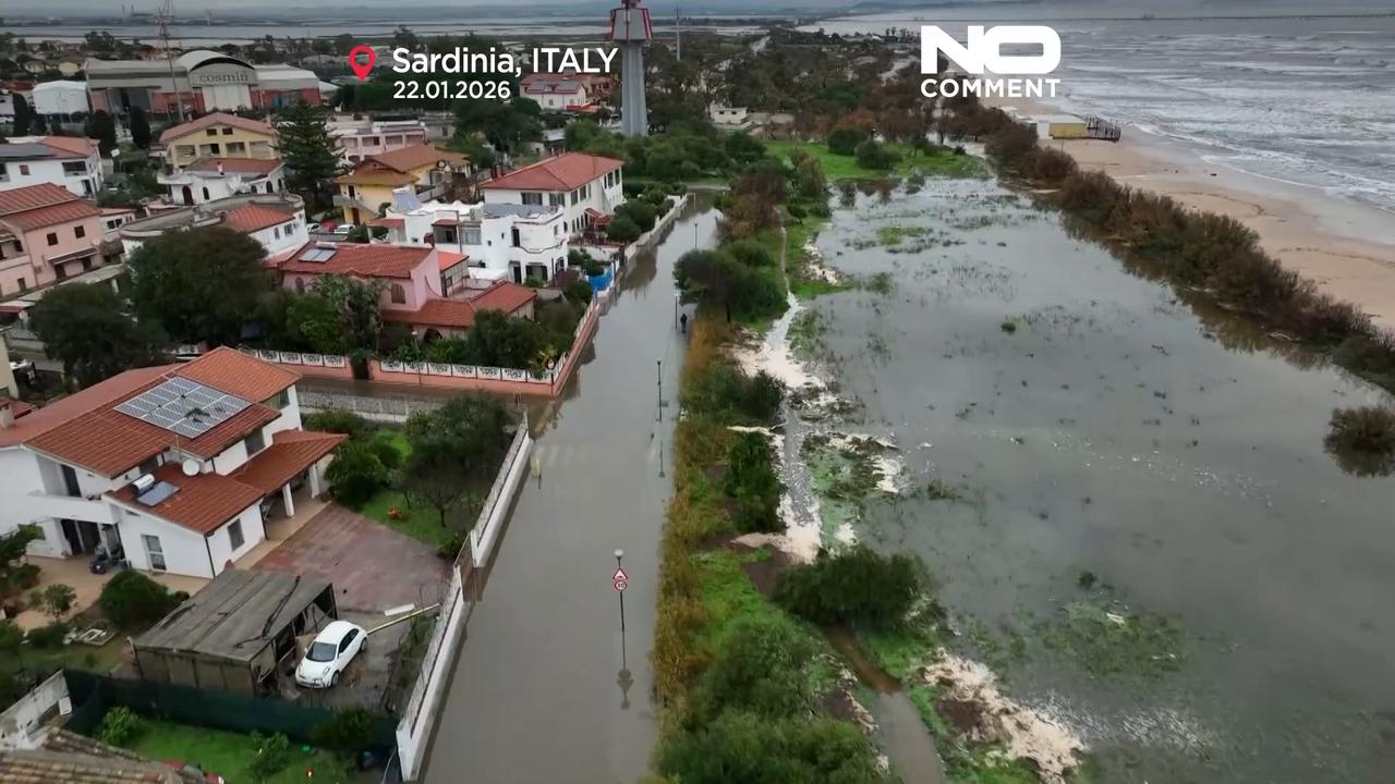 Video thumbnail for Cyclone Harry causes major damage across Sardinia, southern Italy