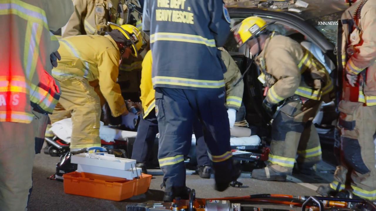 Video thumbnail for US, Los Angeles: Glassell Park Extrication Crash.