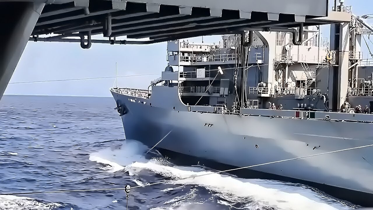 Video thumbnail for Aircraft Carrier USS Harry S. Truman Replenishment-At-Sea