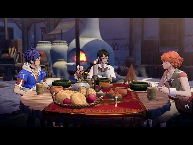Video thumbnail for Fire Emblem: Fortune's Weave - Part 1 Cai's Path Chapter 3: Awaiting You at The Inn: Innkeeper Chat