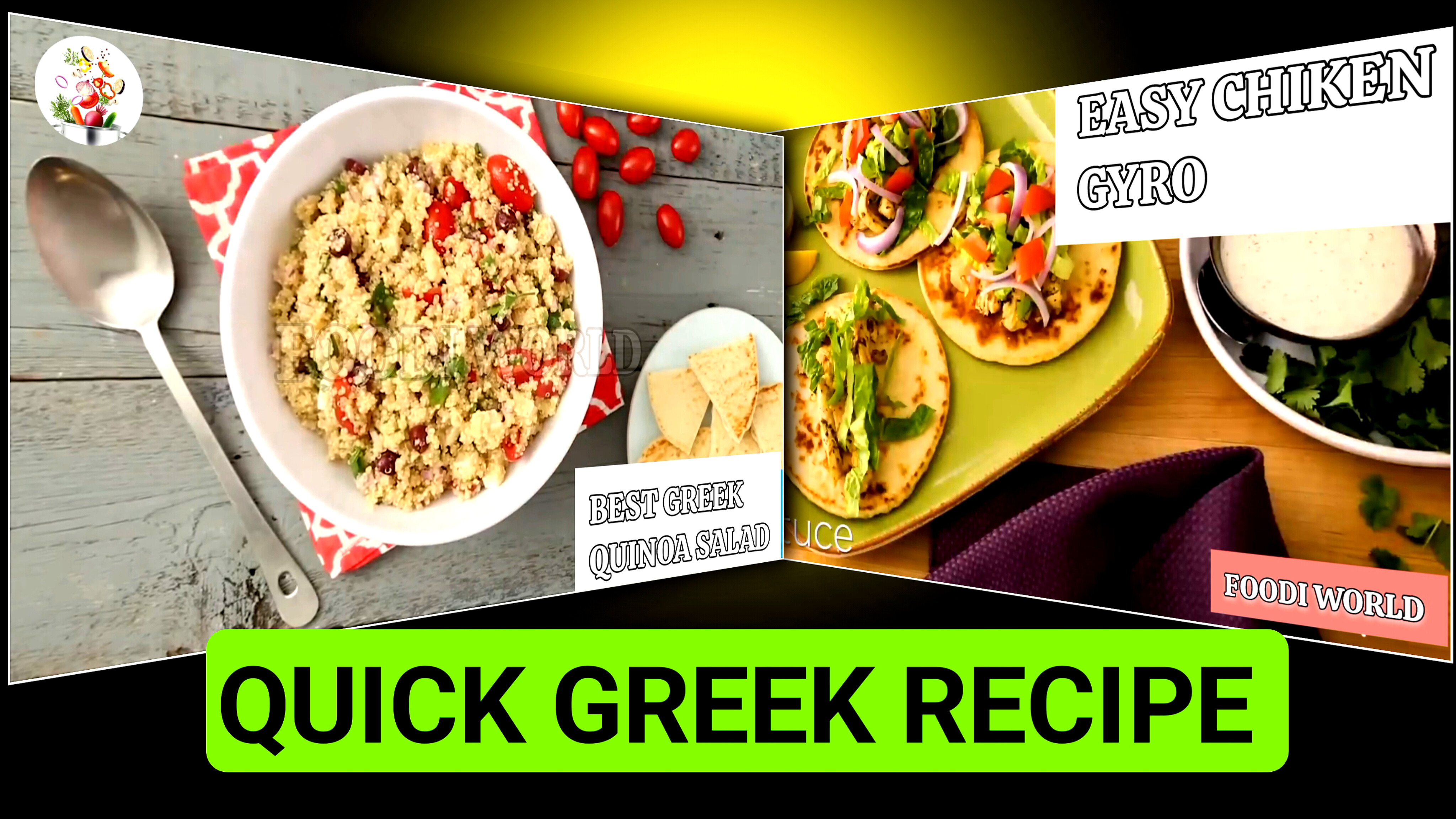 Video thumbnail for Easy chicken gyro and best greek quinoa salad