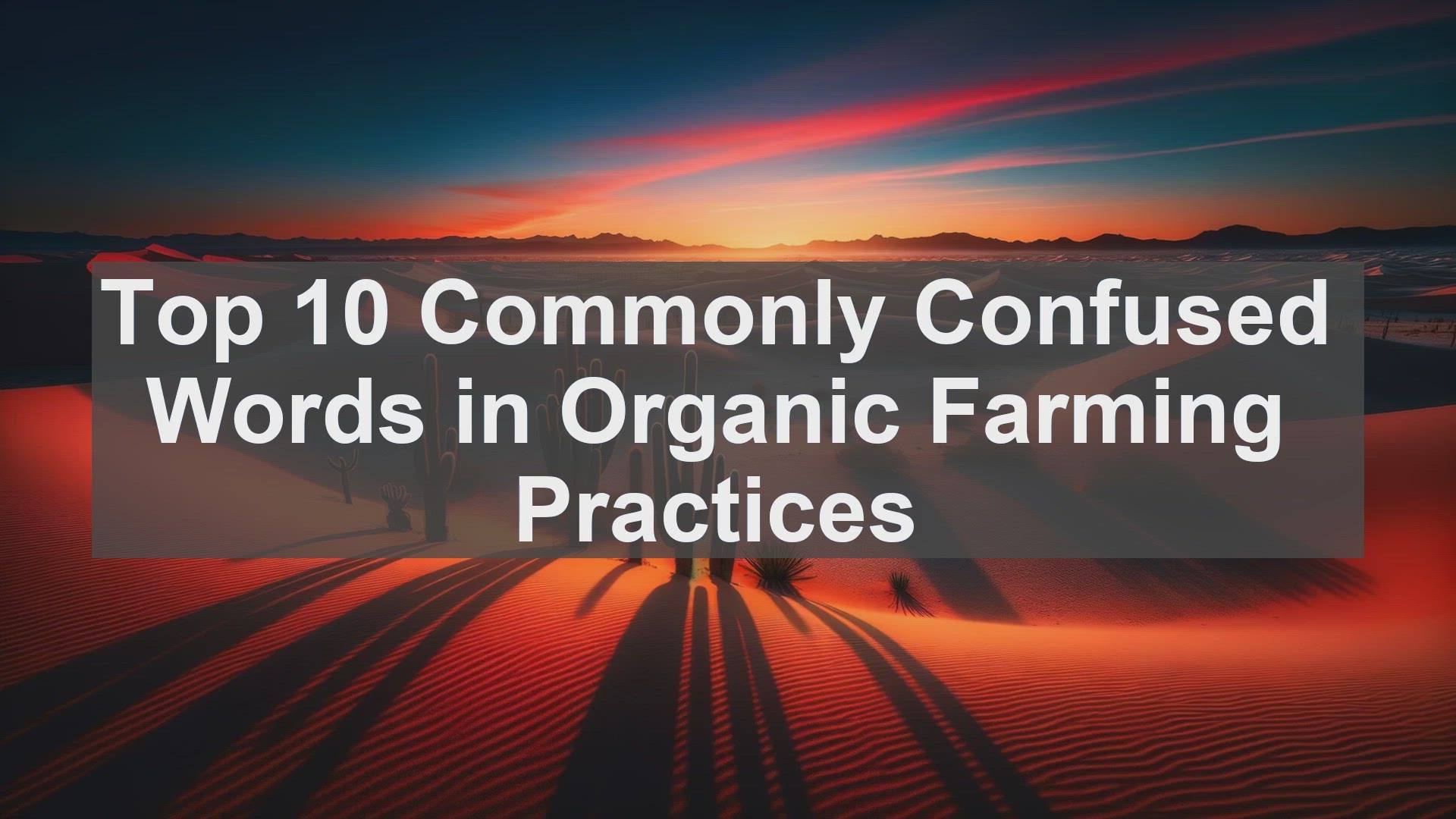 'Video thumbnail for Top 10 Commonly Confused Words in Organic Farming Practices'