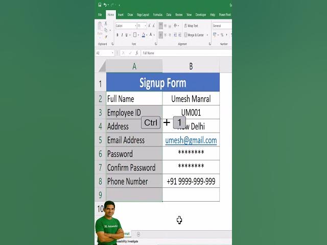 Excel Form Design: Add Colon After Label #excel #excelforbeginners # ...