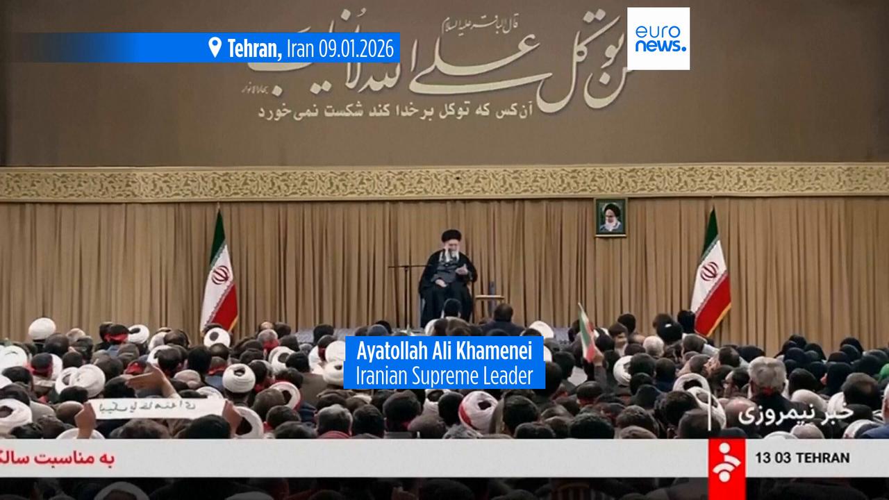 Video thumbnail for Iran's Khamenei accuses protesters of pleasing Trump amid ongoing unrest