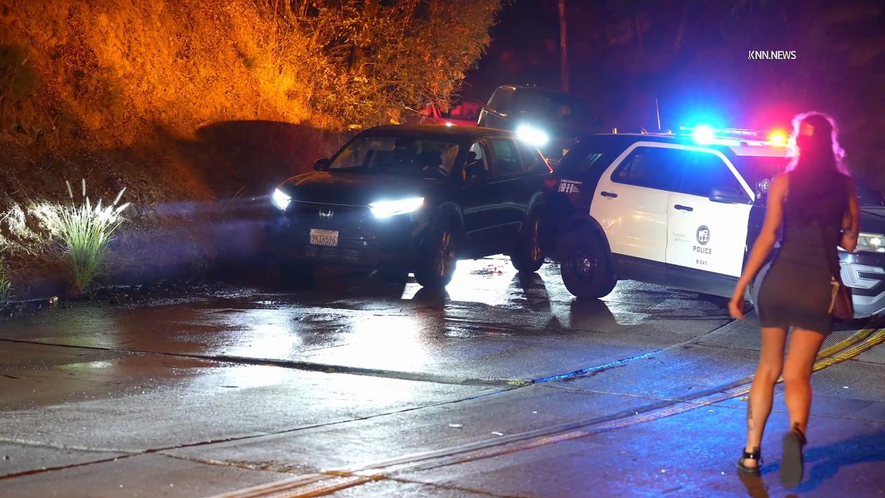 Video thumbnail for US, Los Angeles: Hollywood Hills Traffic Collision Closes Laurel Canyon Boulevard.