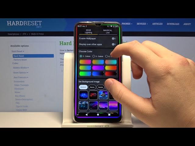 Video thumbnail for How to Apply Colourful Screen Edges in ZTE Blade 10 Prime – Download Lightning Edges