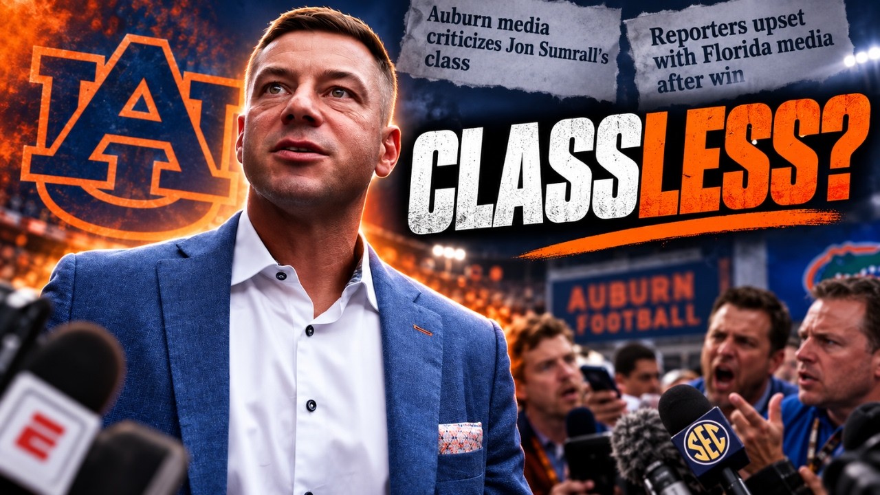 Video thumbnail for Auburn Media Takes SHOTS at Jon Sumrall's CLASS?! Reporters Upset With Florida Media After Win!