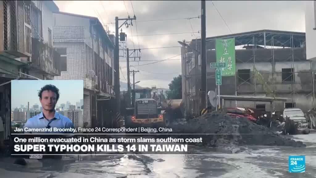 'Video thumbnail for Super typhoon Ragasa kills at least 14 in Taiwan, a million people evacuated in China'