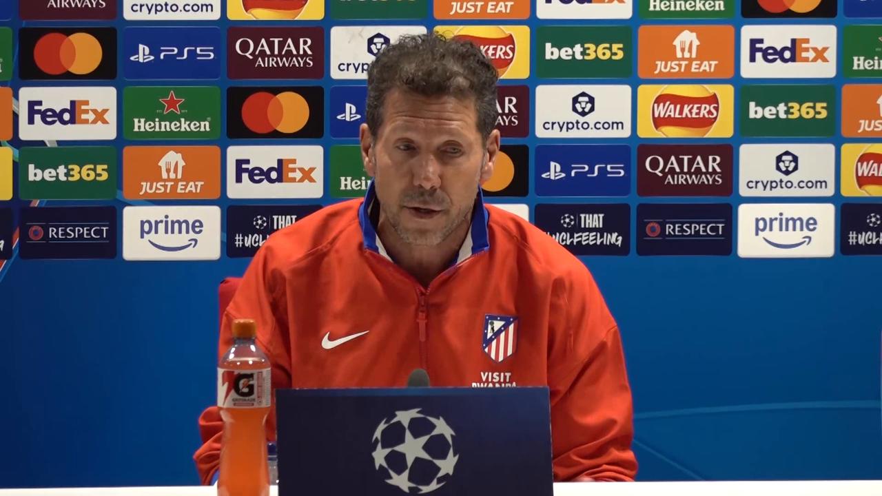 Video thumbnail for Atletico Madrid Coach Simeone speaks ahead of Arsenal clash in champions league semifinal.