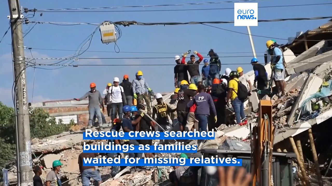 Video thumbnail for Colombia: Rescuers search for survivors after 7.6 magnitude earthquake kills 216 people