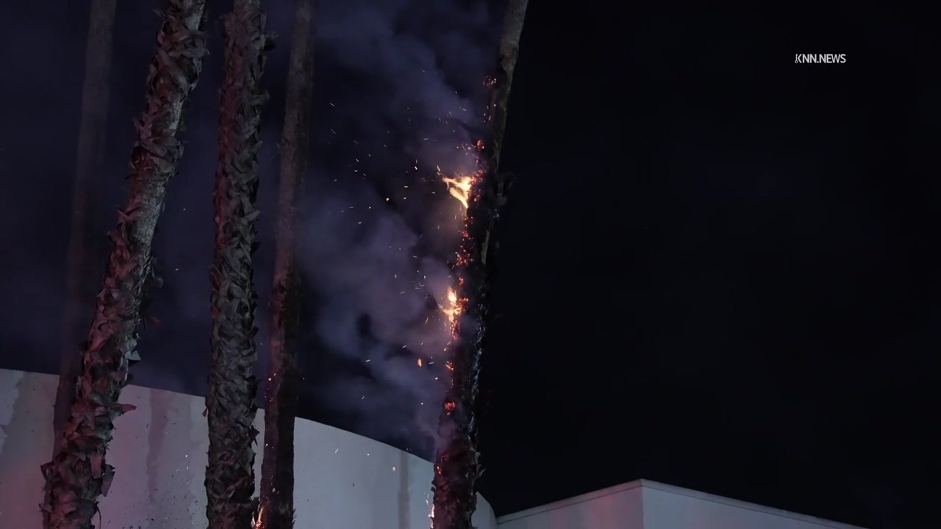 Video thumbnail for US, Los Angeles: Van Nuys Mutiple Fires Set Outside LA Kings Valley Ice Center.