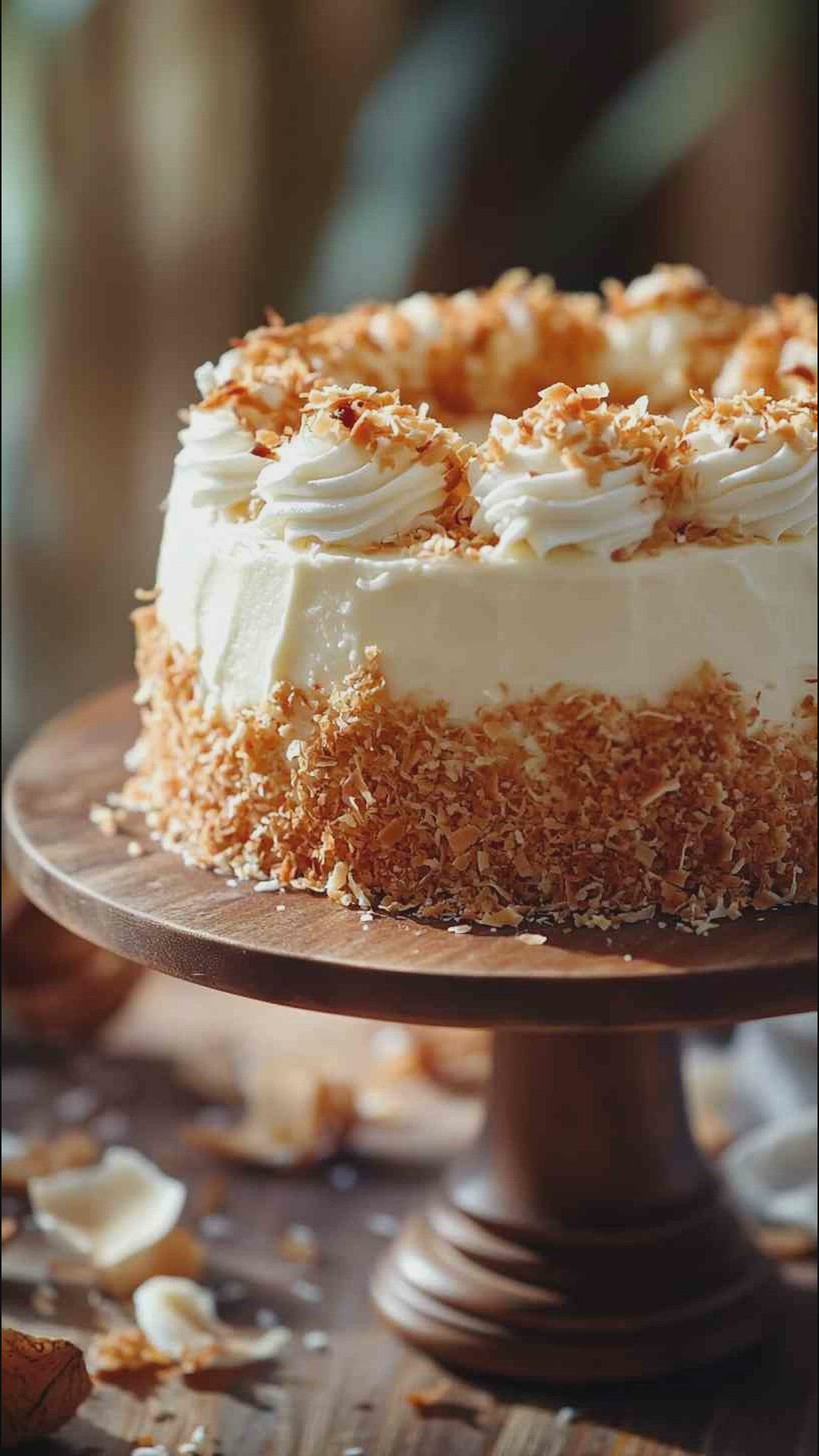 'Video thumbnail for Coconut Angel Food Cake with Creamy Frosting Recipe'