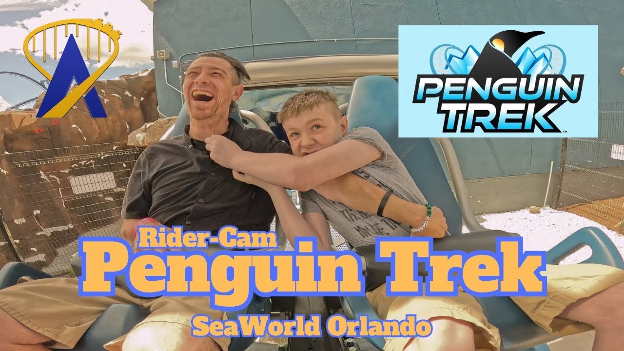 Video thumbnail for Penguin Trek Roller Coaster Rider Cam from SeaWorld Orlando