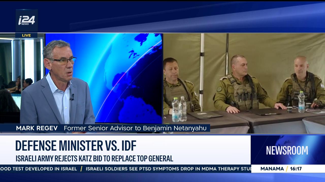 Video thumbnail for Defense Minister Vs. IDF: Israeli army rejects Katz bid to replace top general