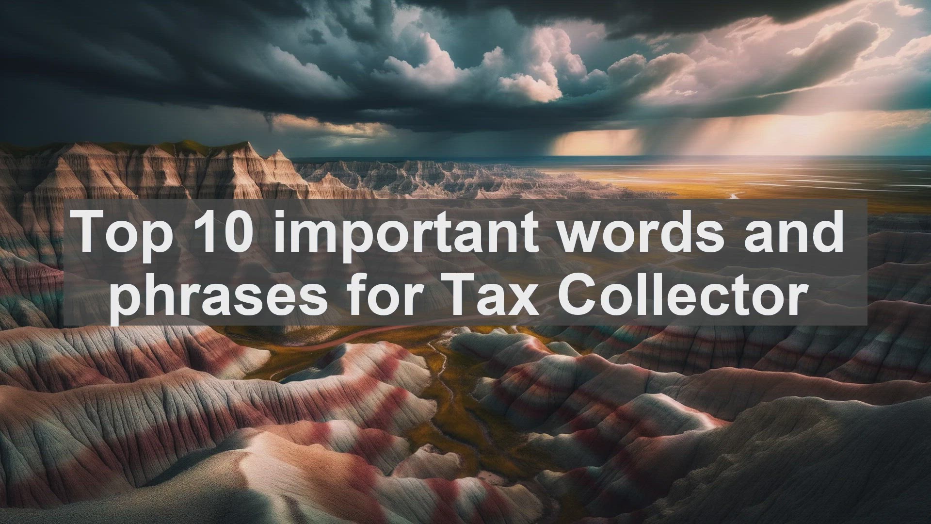 'Video thumbnail for Top 10 important words and phrases for Tax Collector'