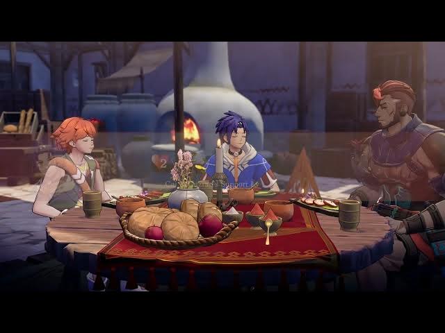 Video thumbnail for Fire Emblem: Fortune's Weave - P 1 Cai's Path Ch 5: Guzran, Peter and Cai Share a Meal