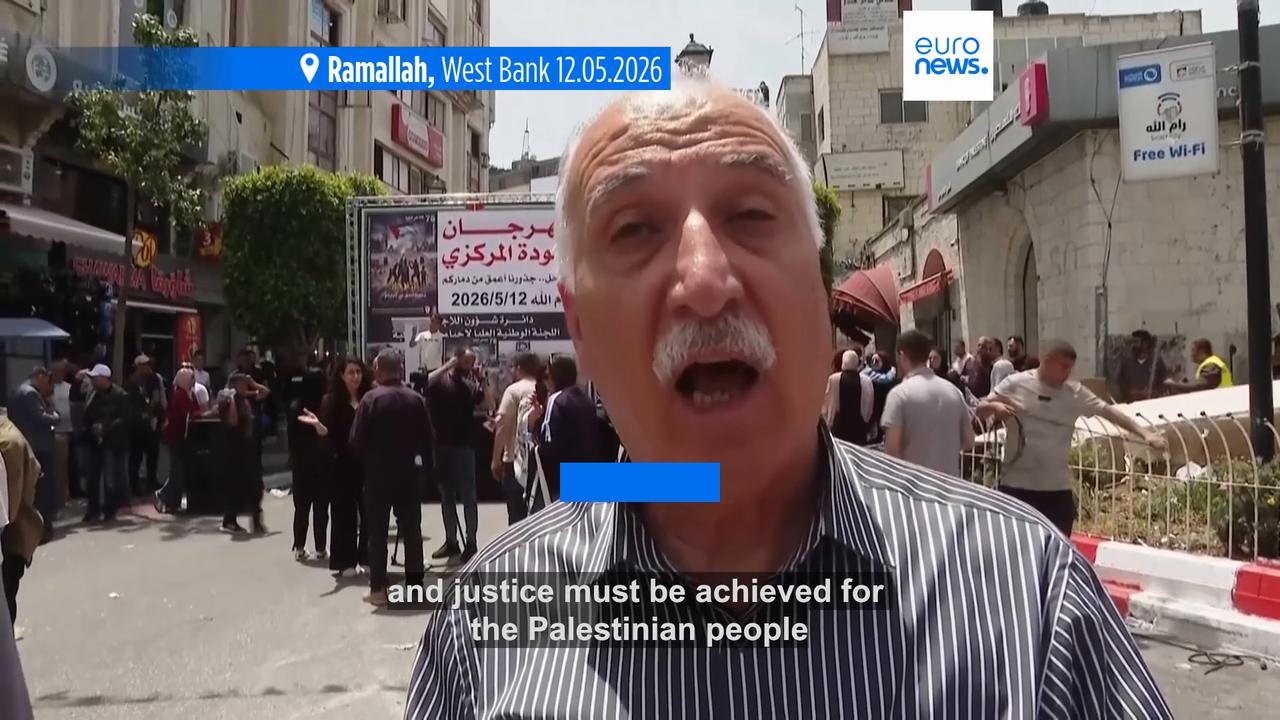Video thumbnail for Palestinians gather to mark 78th anniversary of the Nakba and call for 'right of return'