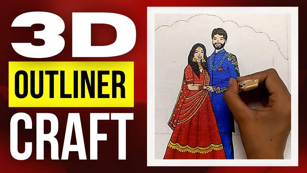 Video thumbnail for Homemade 3d Outliner | How to make 3d Outliner at home | Bride and Groom Craft and Painting